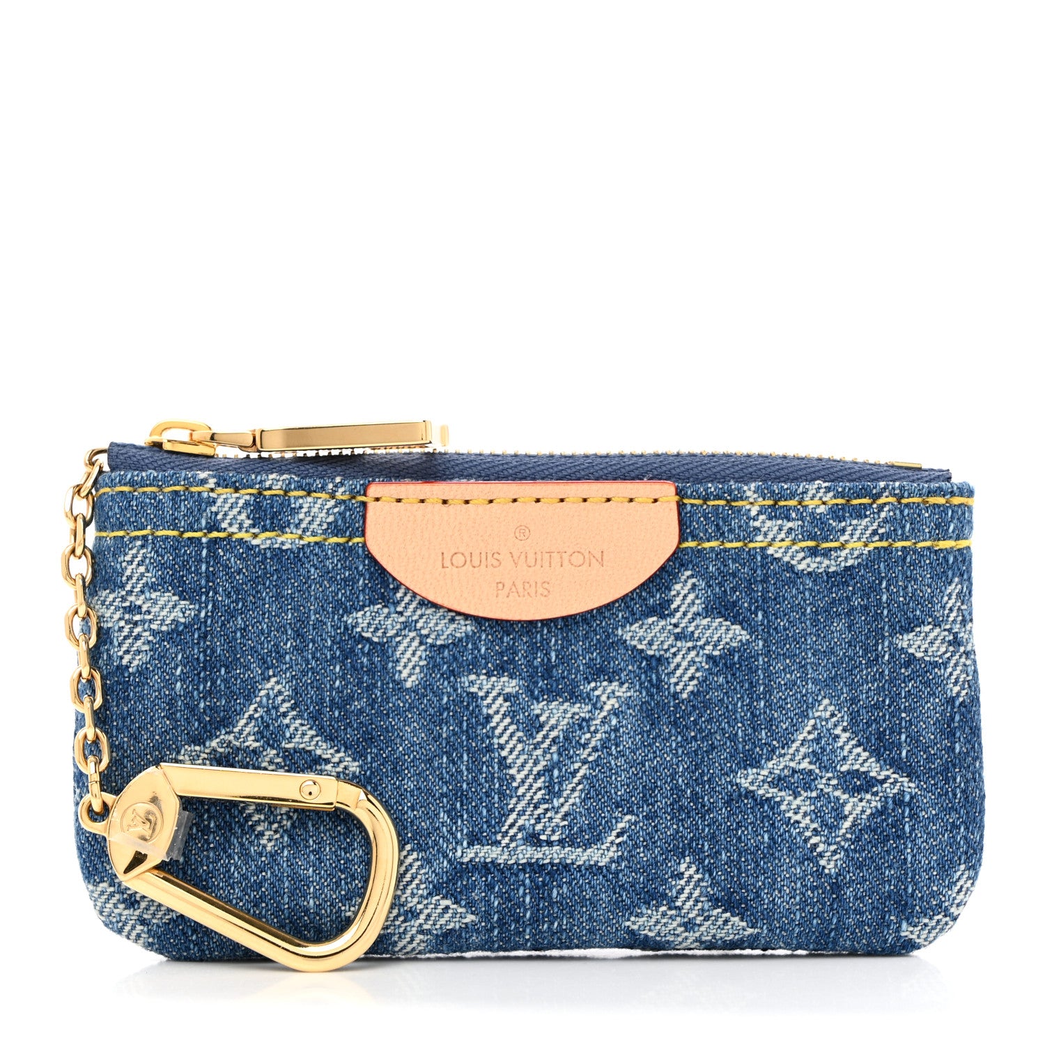 Louis Vuitton Monogram Denim Key Pouch Denim Blue 1 of 7