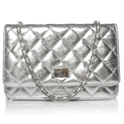 Chanel Calfskin Reissue Wallet On Chain WOC Silver 1 of 9