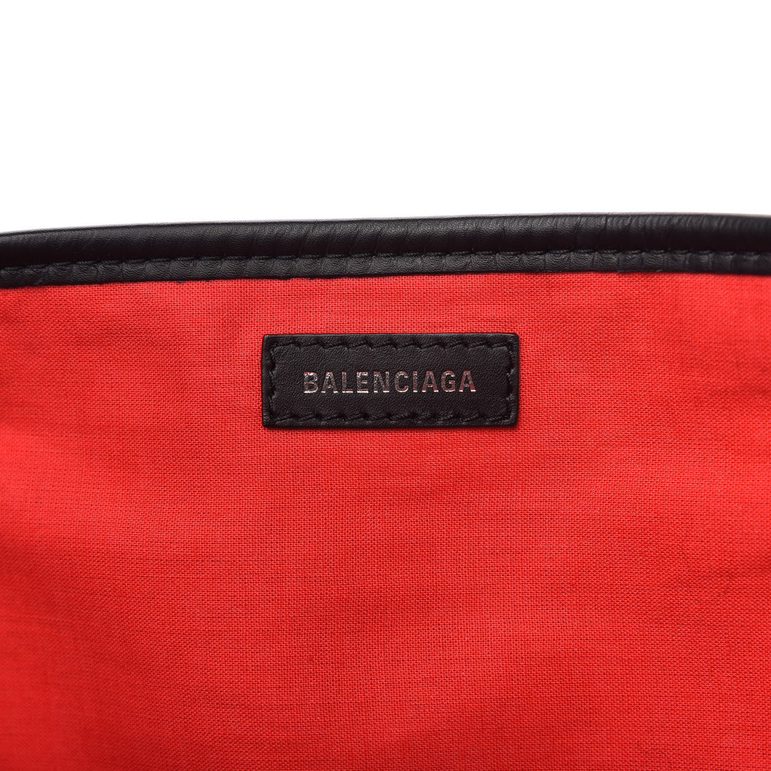 Balenciaga Wool Plaid S Navy Cabas Black Red 8 of 10