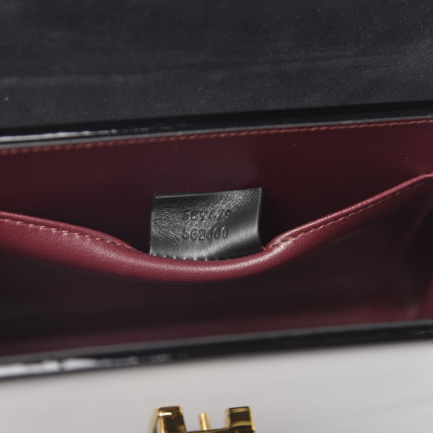 Gucci Mousse Top Patent Mini Sylvie 1969 Top Handle Bag Black 7 of 11