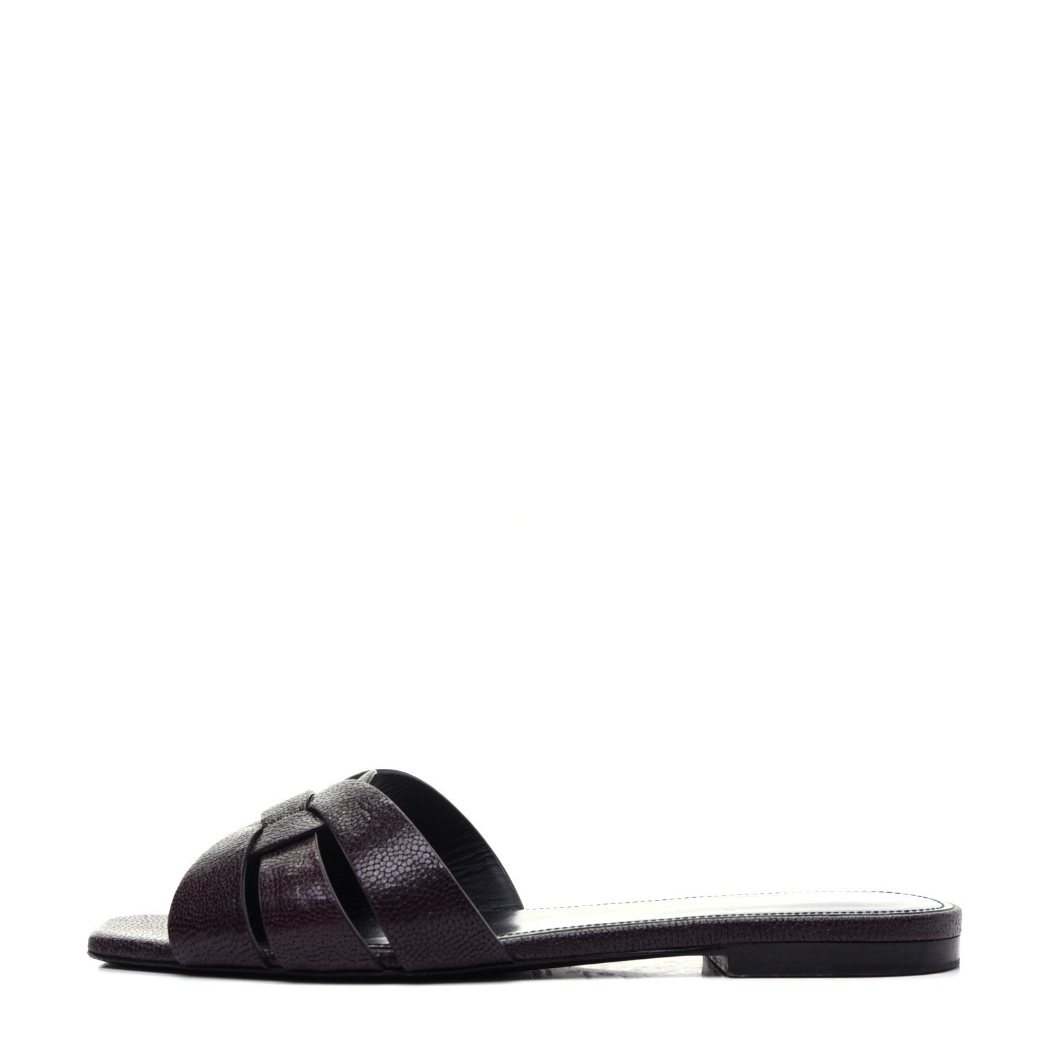 Saint Laurent Grain De Poudre Nu Pied 05 Slide Sandals 36 Burgundy 1 of 12