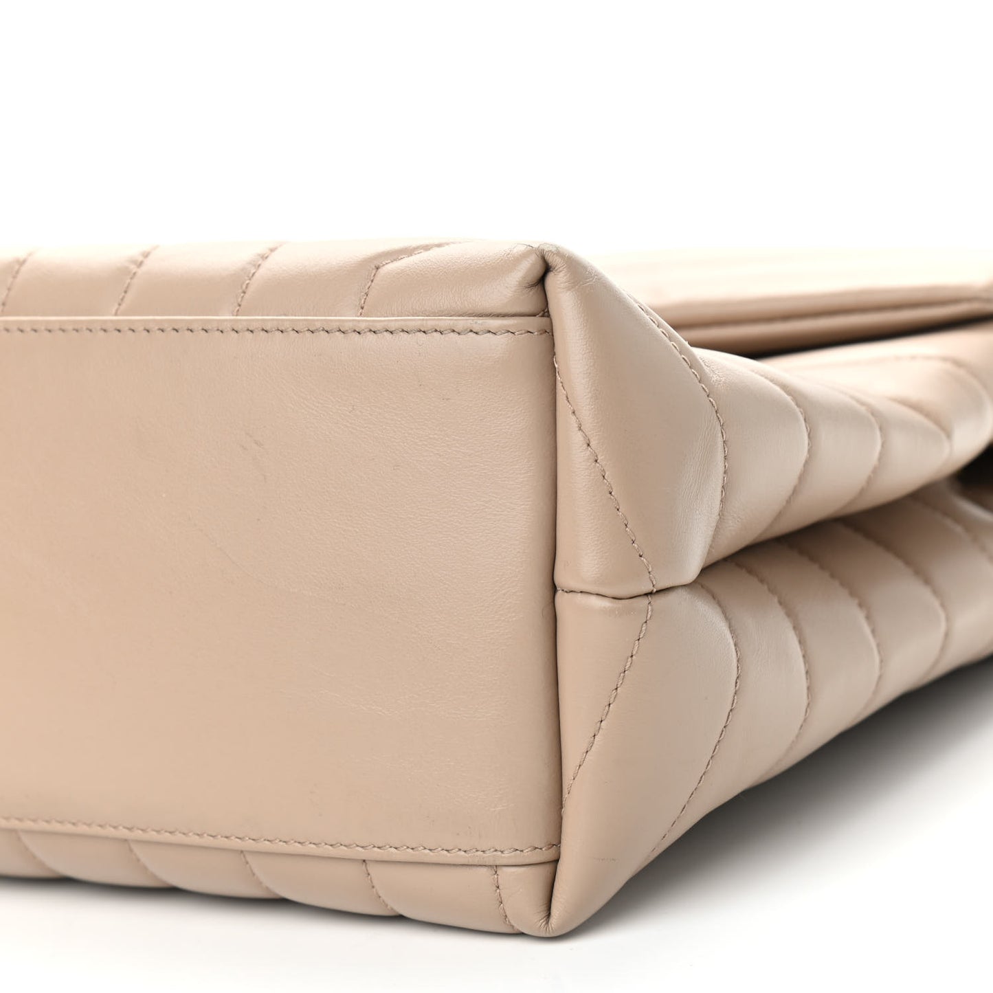 Calfskin Y Quilted Monogram Medium Loulou Chain Satchel Dark Beige