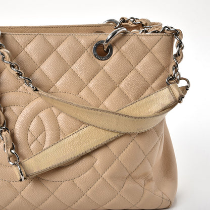 Chanel Caviar Quilted Grand Shopping Tote GST Beige Clair 7 of 33
