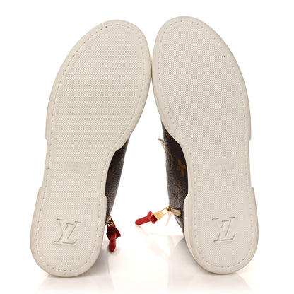 Louis Vuitton Calfskin Patent Monogram Stellar Sneaker Boots 35 Rouge 6 of 8