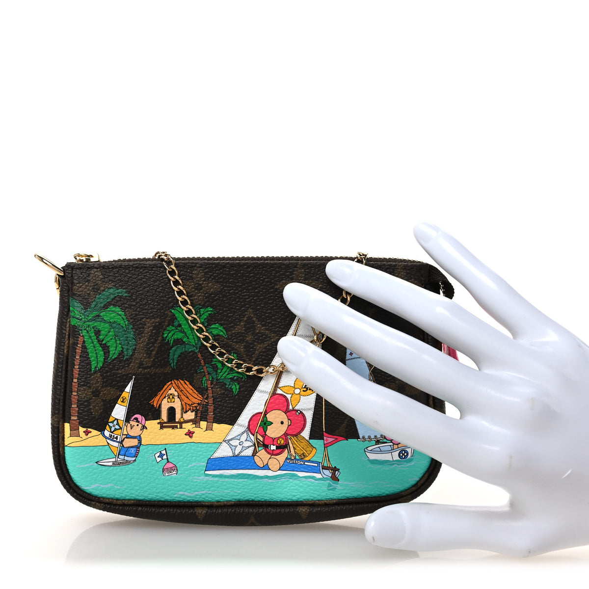 Louis Vuitton Monogram 2023 Christmas Animation Sailing Pochette Accessories Dragon Fruit Pink 3 of 11