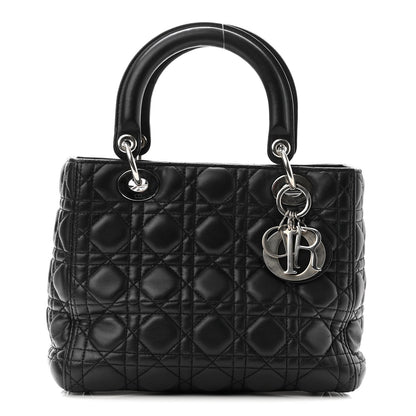 Christian Dior Lambskin Cannage Medium Lady Dior Black 1 of 10