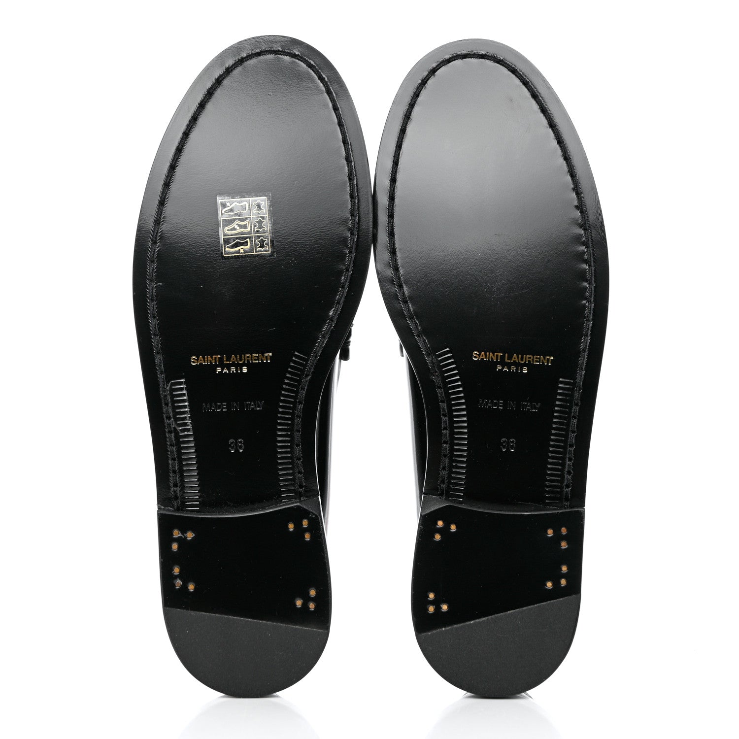 Saint Laurent Calfskin Penny Loafers 36 Black 5 of 8