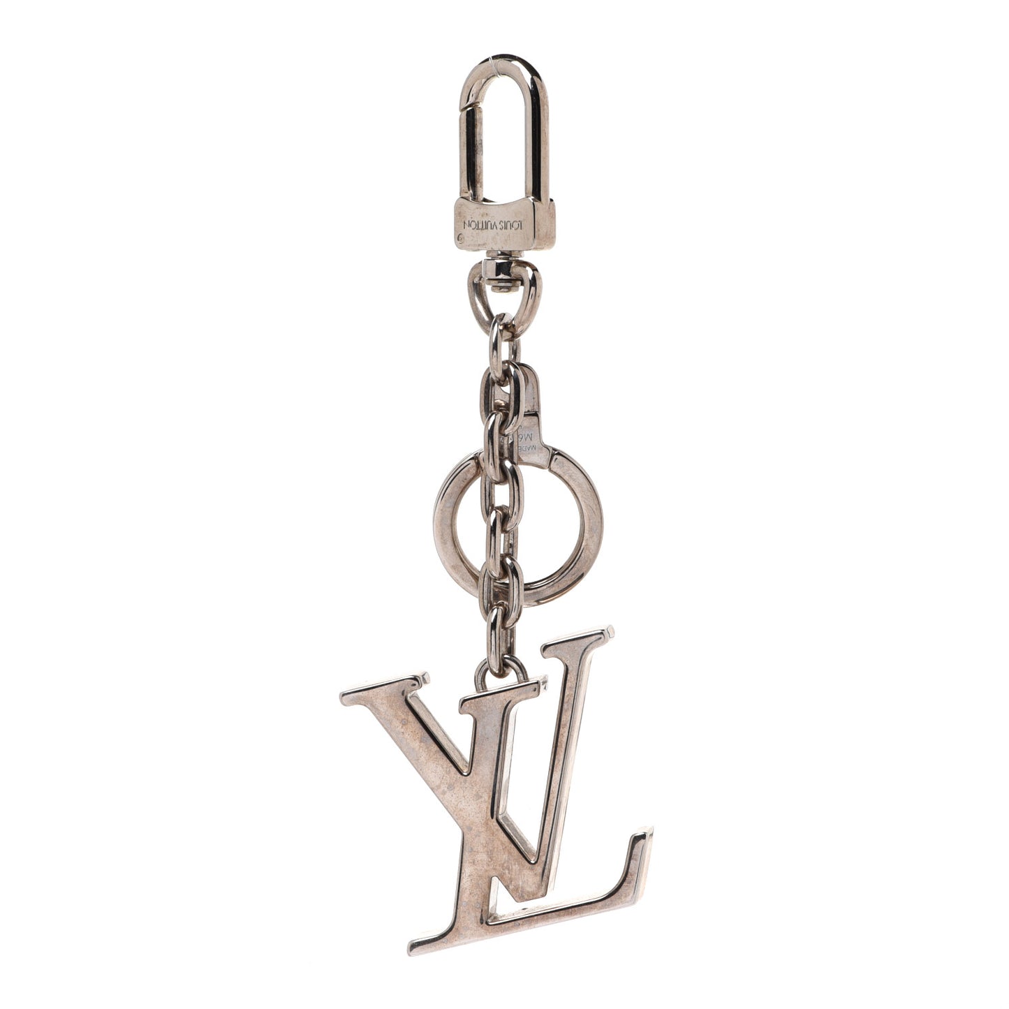 LV Facettes Bag Charm Key Holder Silver