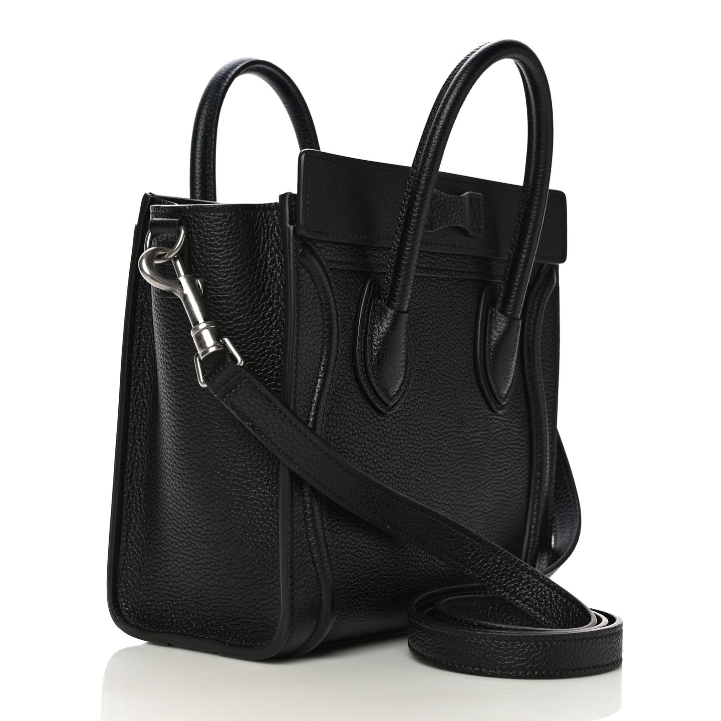 Drummed Calfskin Nano Luggage Black
