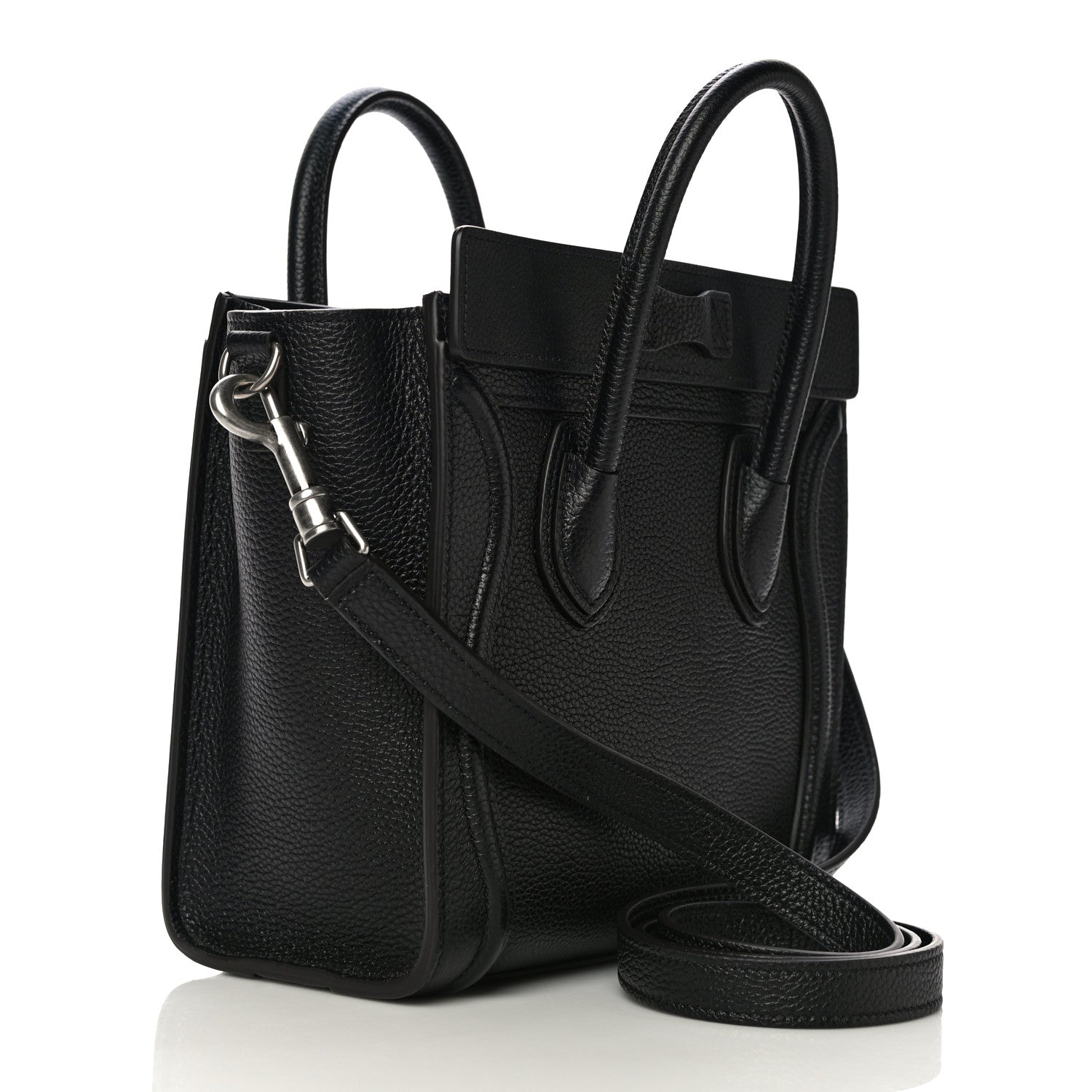 Celine Drummed Calfskin Nano Luggage Black 3 of 11