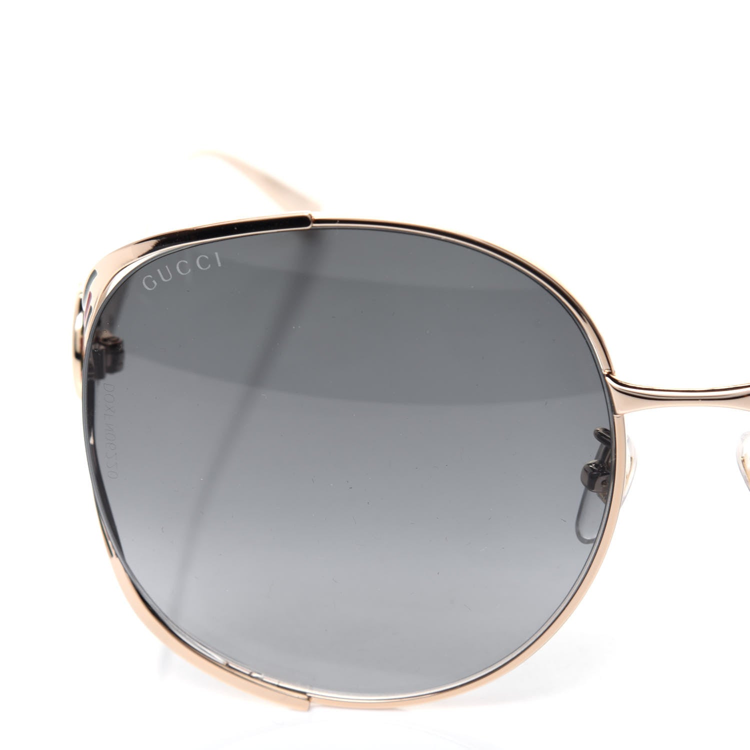 Gucci Metal Oversized Round Frame GG0225S Sunglasses Gold 7 of 7