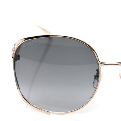 Gucci Metal Oversized Round Frame GG0225S Sunglasses Gold 7 of 7