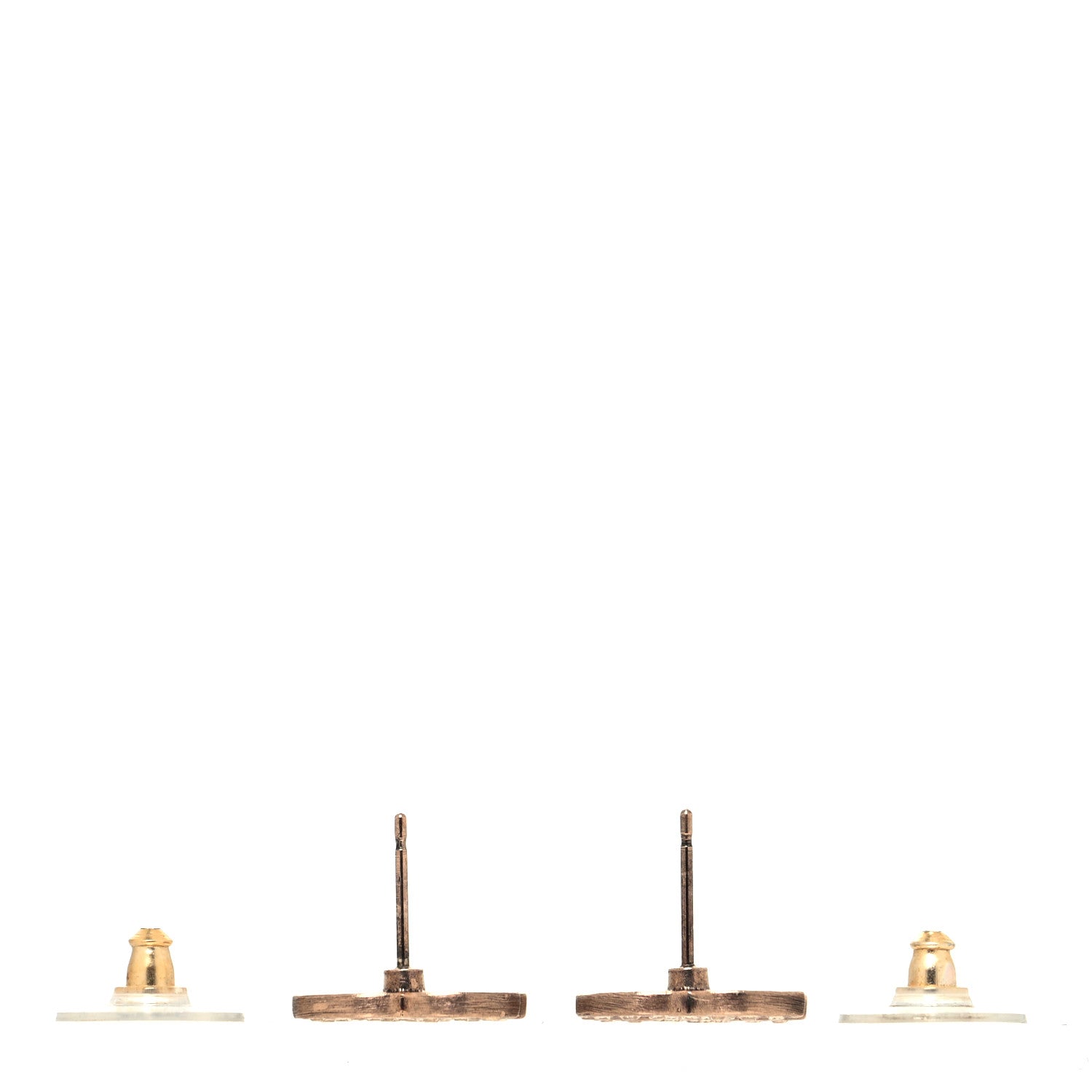 Chanel Crystal CC Earrings Gold 3 of 4