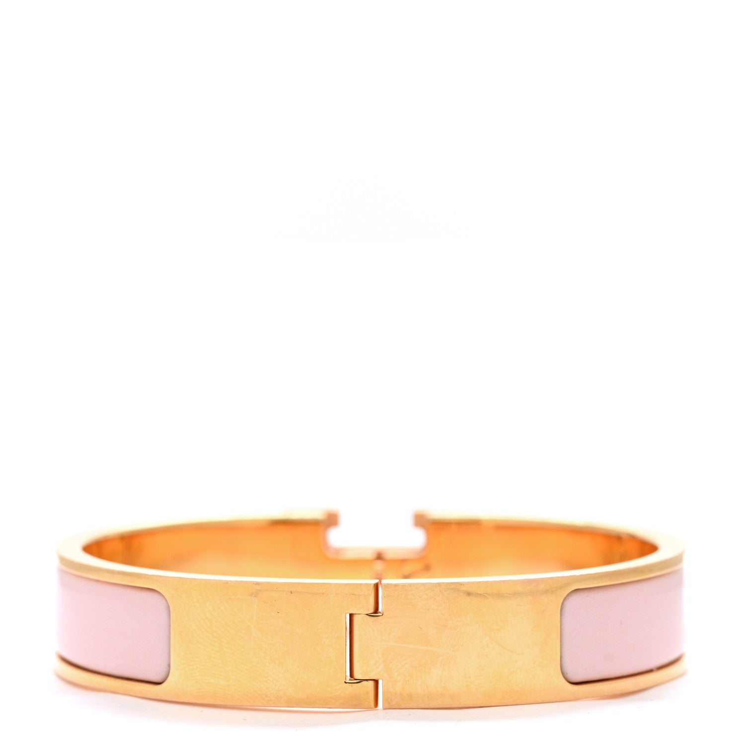 Hermes Enamel Narrow Clic Clac H Bracelet PM Rose Candeur 3 of 4