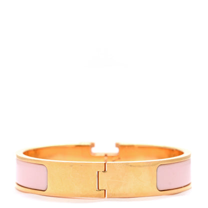 Hermes Enamel Narrow Clic Clac H Bracelet PM Rose Candeur 3 of 4