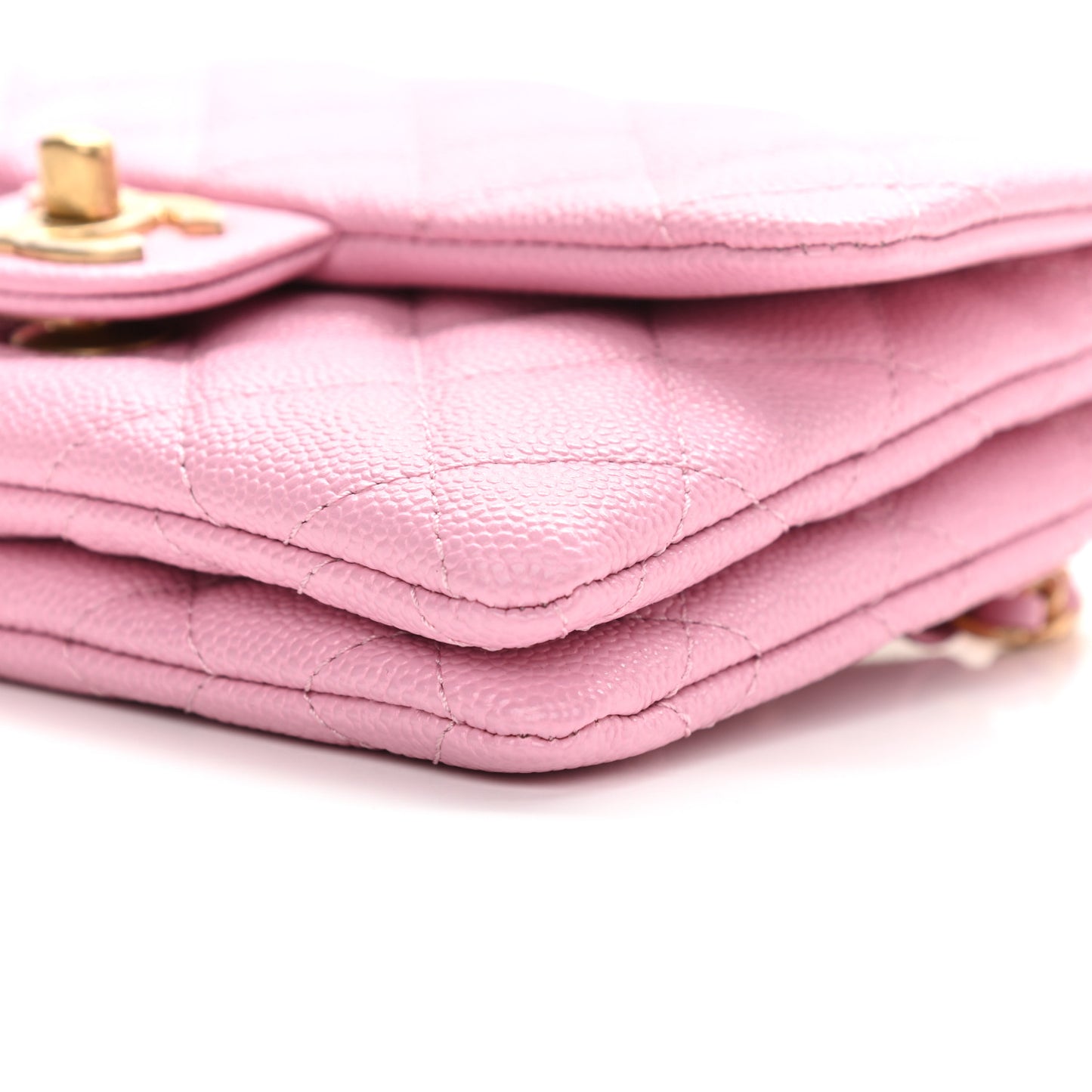 Shiny Caviar Pick Me Up Flap Belt Bag Pink