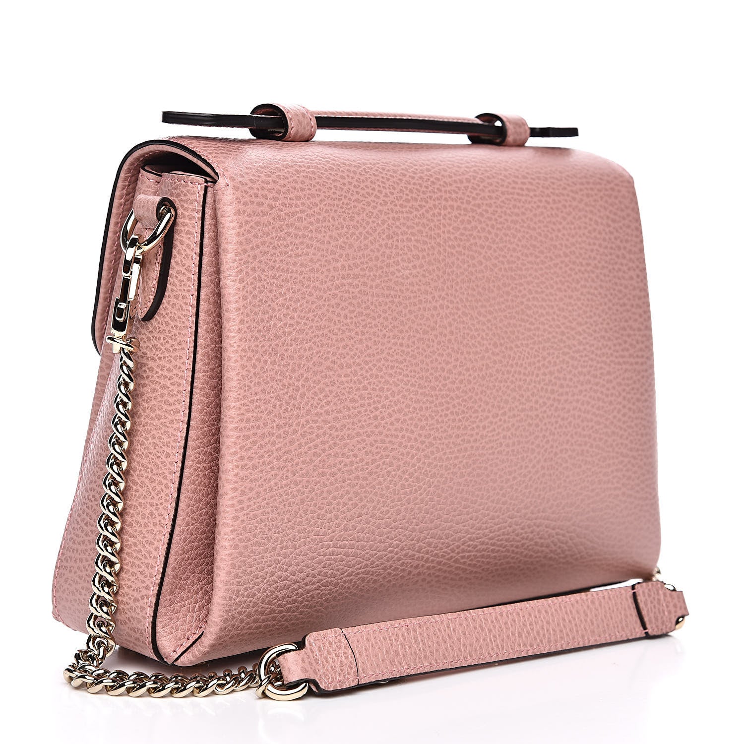 Gucci Dollar Calfskin Interlocking G Top Handle Shoulder Bag Soft Pink 3 of 9