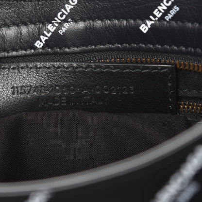 Balenciaga Veau Allover Logo Classic Hardware City Black White 8 of 8