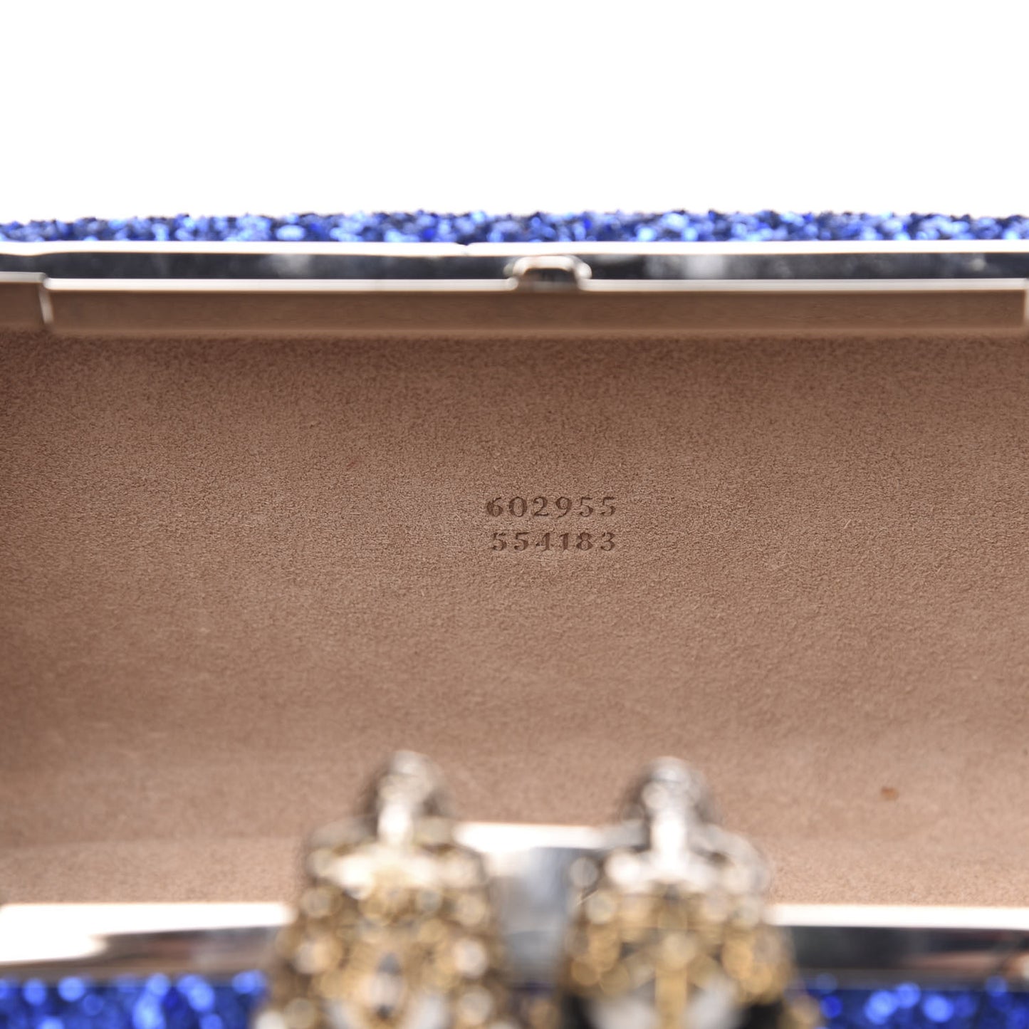 PVC Glitter Queen and King Skull Box Chain Clutch North Blue
