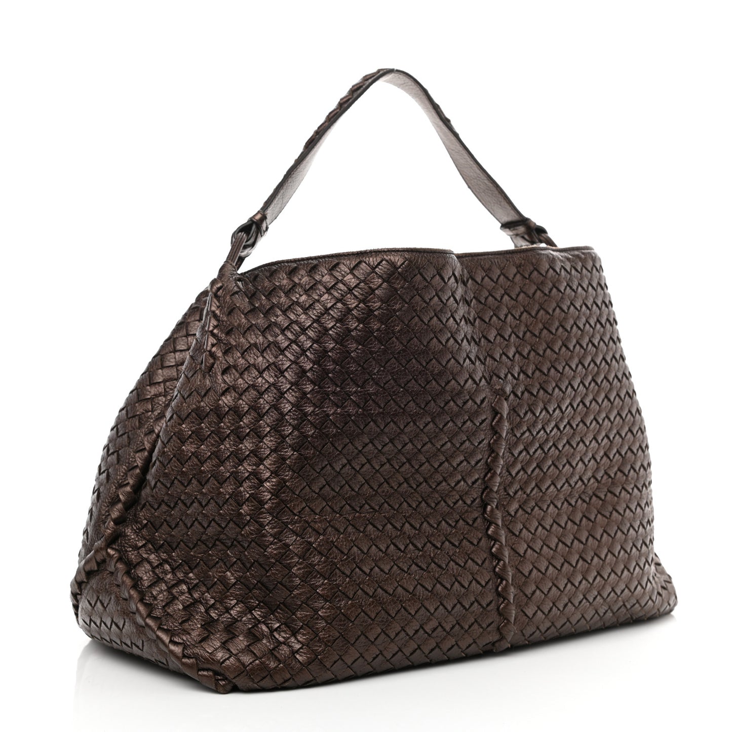 Cervo Intrecciato Shoulder Bag Brown