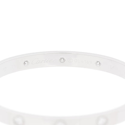 Cartier 18K White Gold 10 Diamond LOVE Bracelet 17 5 of 10