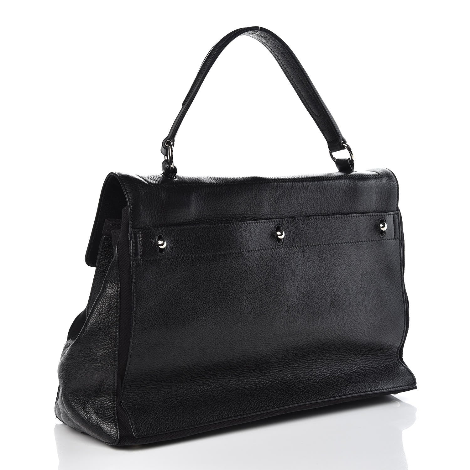 Saint Laurent Calfskin Canvas Large Muse Two Black 3 of 8