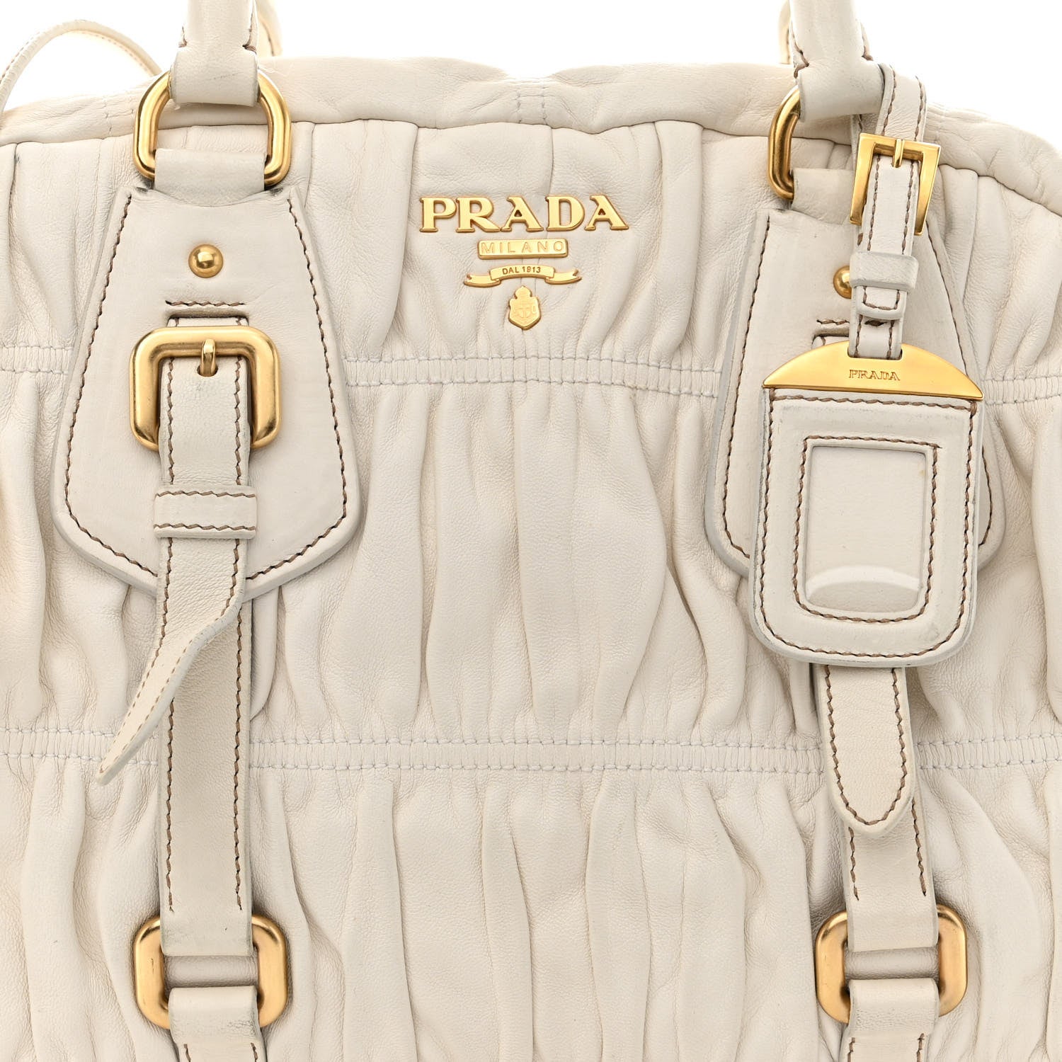Prada Nappa Gaufre Shopping Satchel White 8 of 28