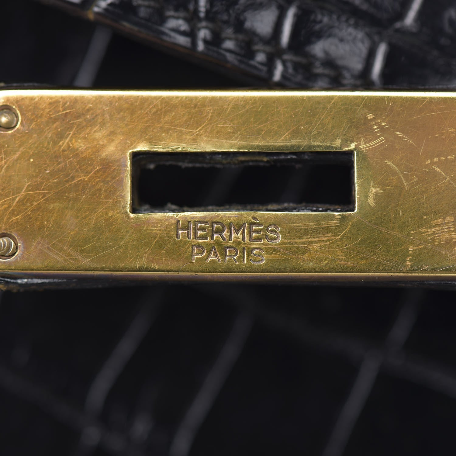 Hermes Shiny Niloticus Crocodile Kelly 28 Black 18 of 34