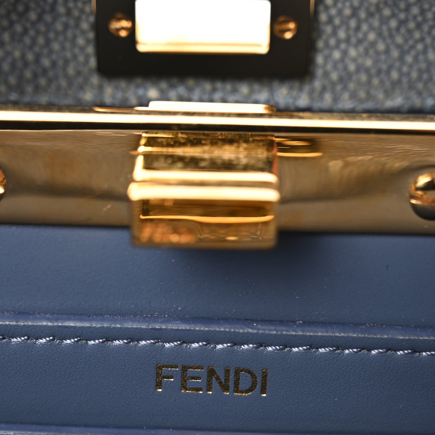 Fendi Stingray Shiny Nappa Petite Peekaboo I SEE U Satchel Mirto 6 of 10