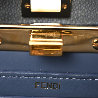 Fendi Stingray Shiny Nappa Petite Peekaboo I SEE U Satchel Mirto 6 of 10