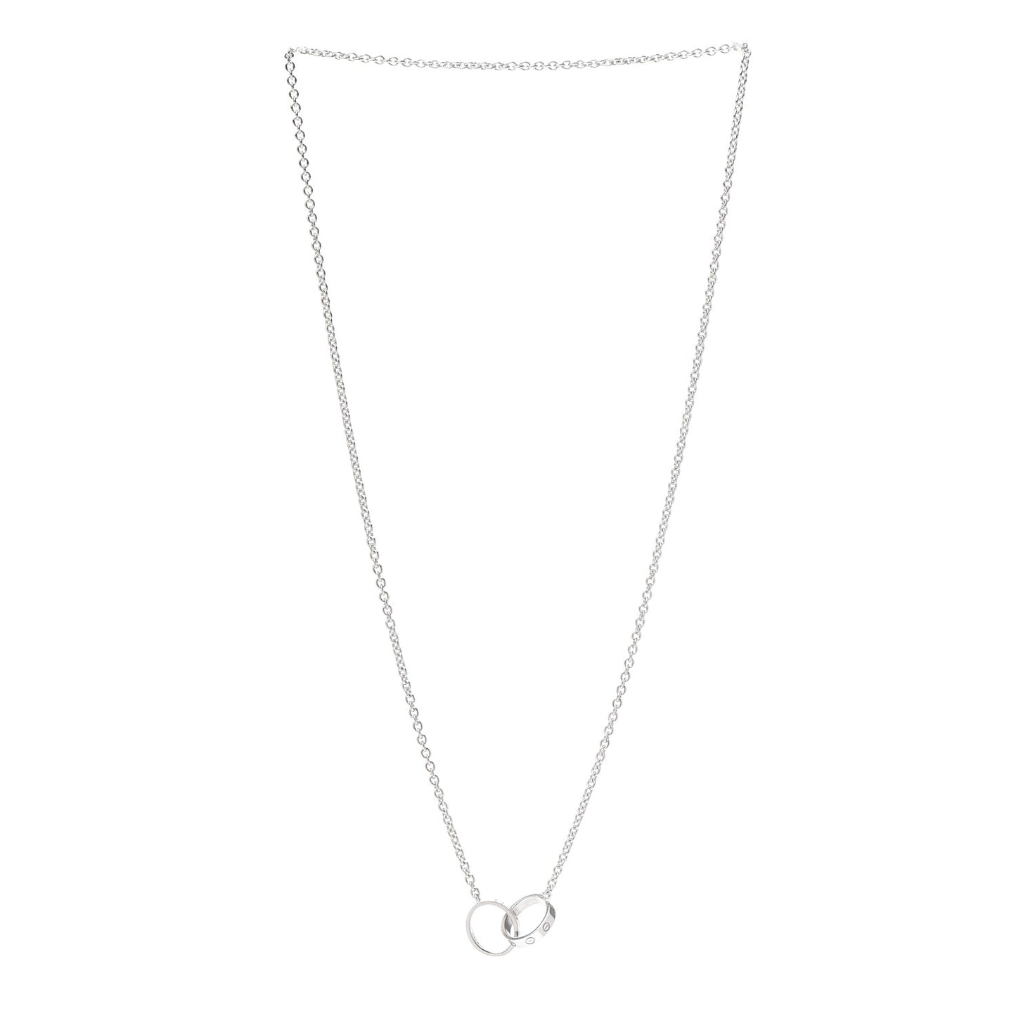 18K White Gold Baby LOVE Necklace