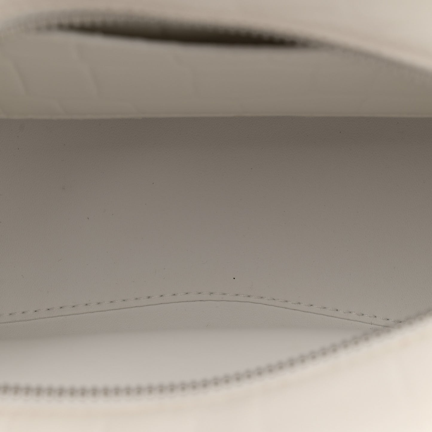 Semi Shiny Calfskin Crocodile Embossed Neo Classic Silver Hardware Mini City White