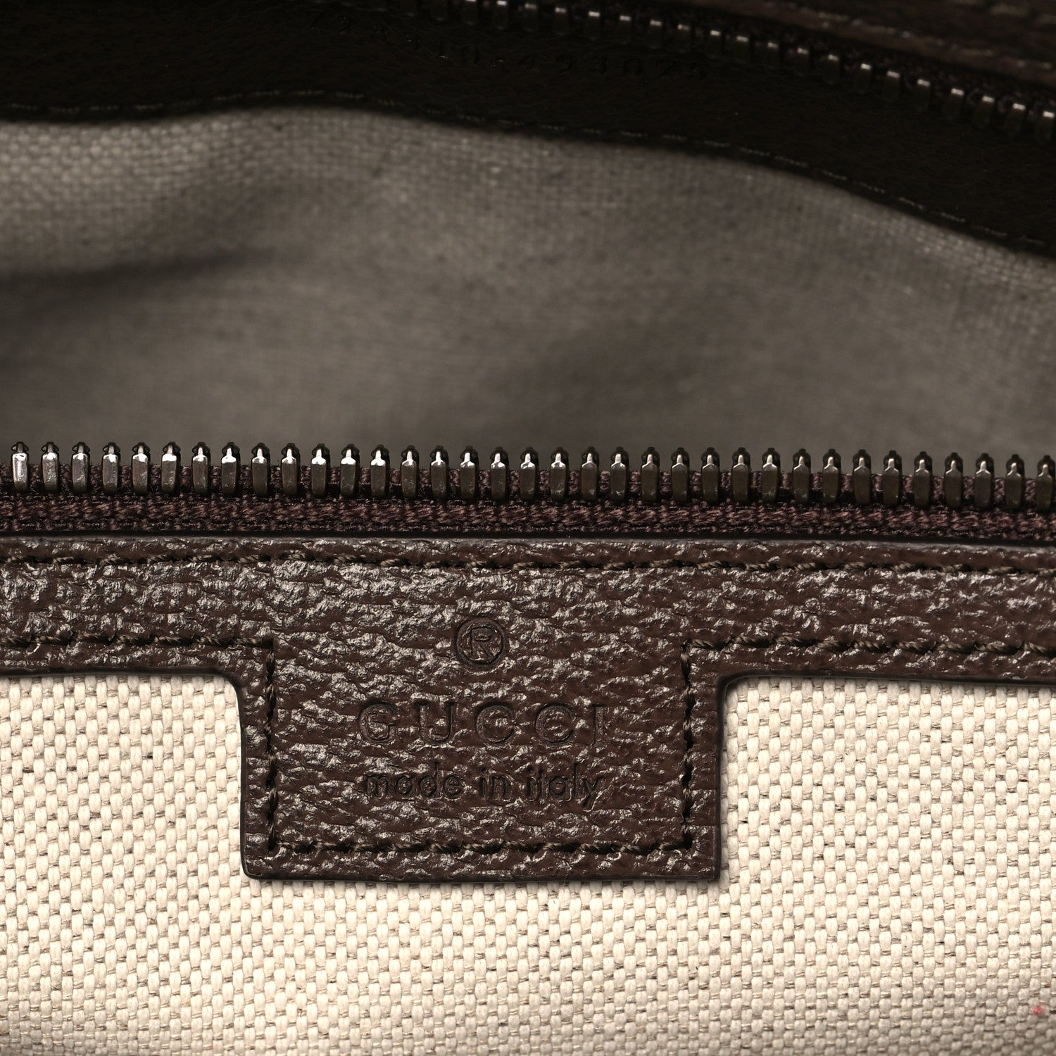 Gucci GG Supreme Monogram Textured Dollar Calfskin Web Large Savoy Bowling Bag Beige Ebony New Acero 5 of 9