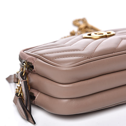 Gucci Calfskin Matelasse Mini GG Marmont Chain Crossbody Bag Porcelain Rose 9 of 12