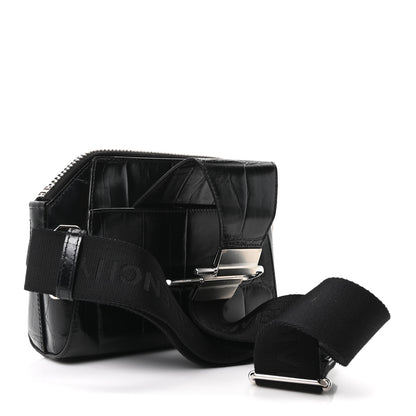 Givenchy Calfskin Crocodile Embossed Antigona U Crossbody Bag Black 3 of 9