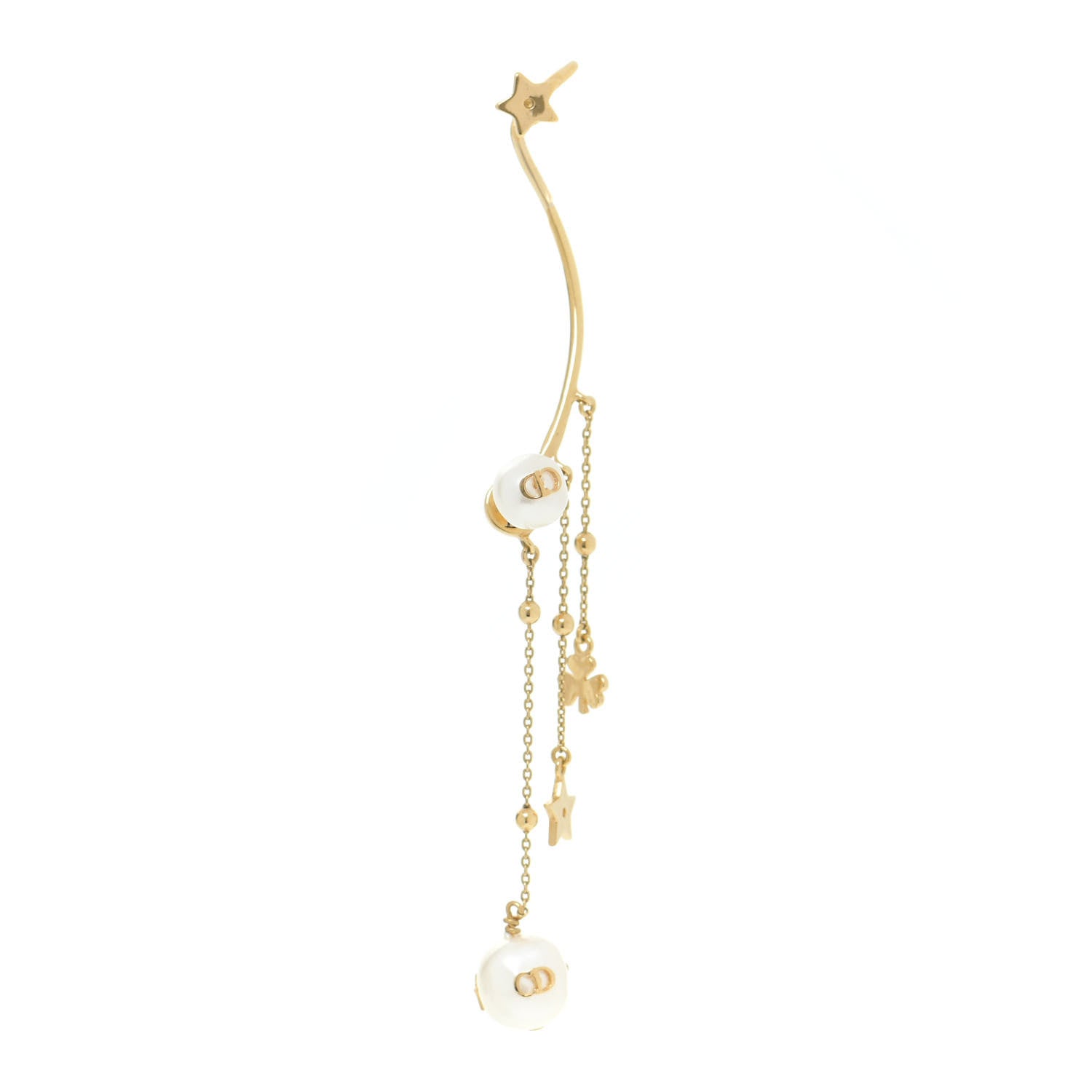 Christian Dior Pearl Shiny-D Earring Gold 1 of 4