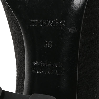 Hermes Knit Calfskin Jenna 60 Ankle Boots 36 Black 7 of 8