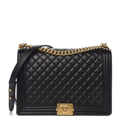 Chanel Lambskin Quilted Large Boy Flap Black 1 of 9