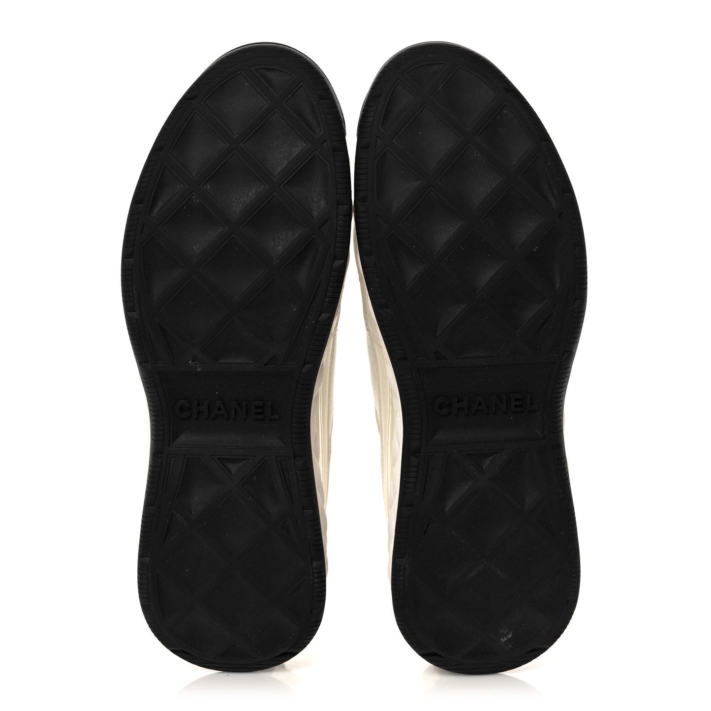 Velvet Calfskin Mixed Fibers CC Sneakers 39.5 Ivory Black