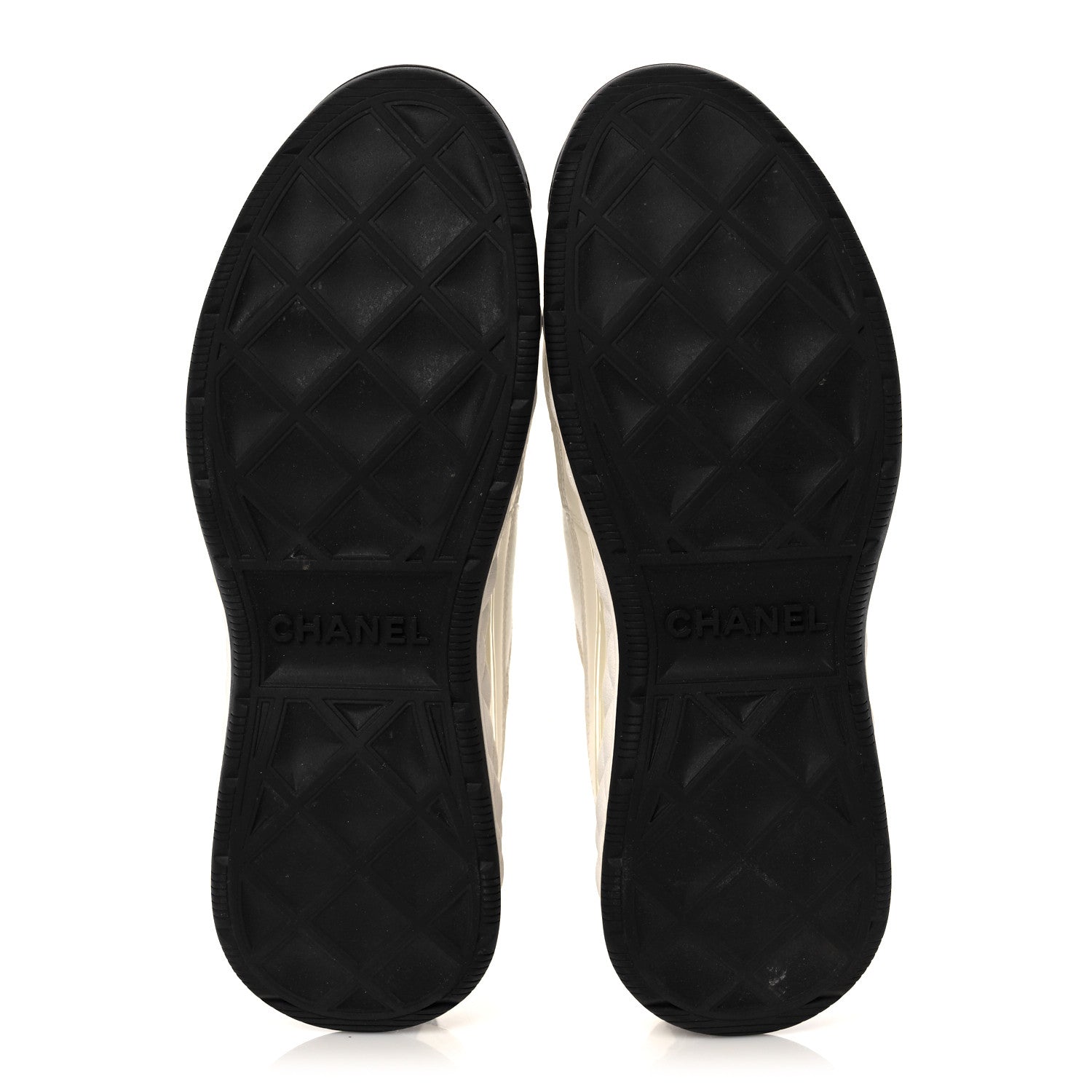 Chanel Velvet Calfskin Mixed Fibers CC Sneakers 39.5 Ivory Black 5 of 11