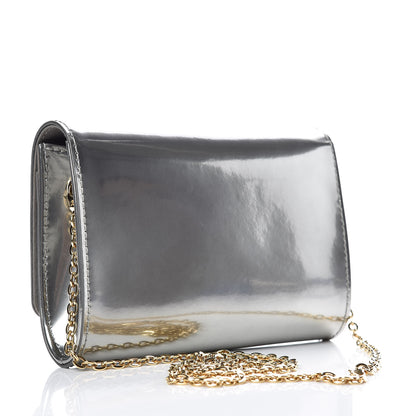 Louis Vuitton Patent Louise PM Chain Clutch Gris Metal 3 of 8