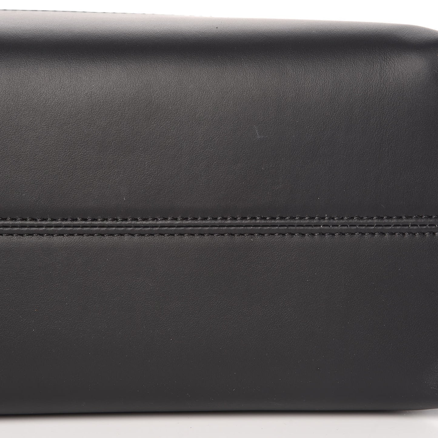 Glazed Fabric Vitello Century FF 1974 Stamp Patch Shopping Tote Mogano Panna Black