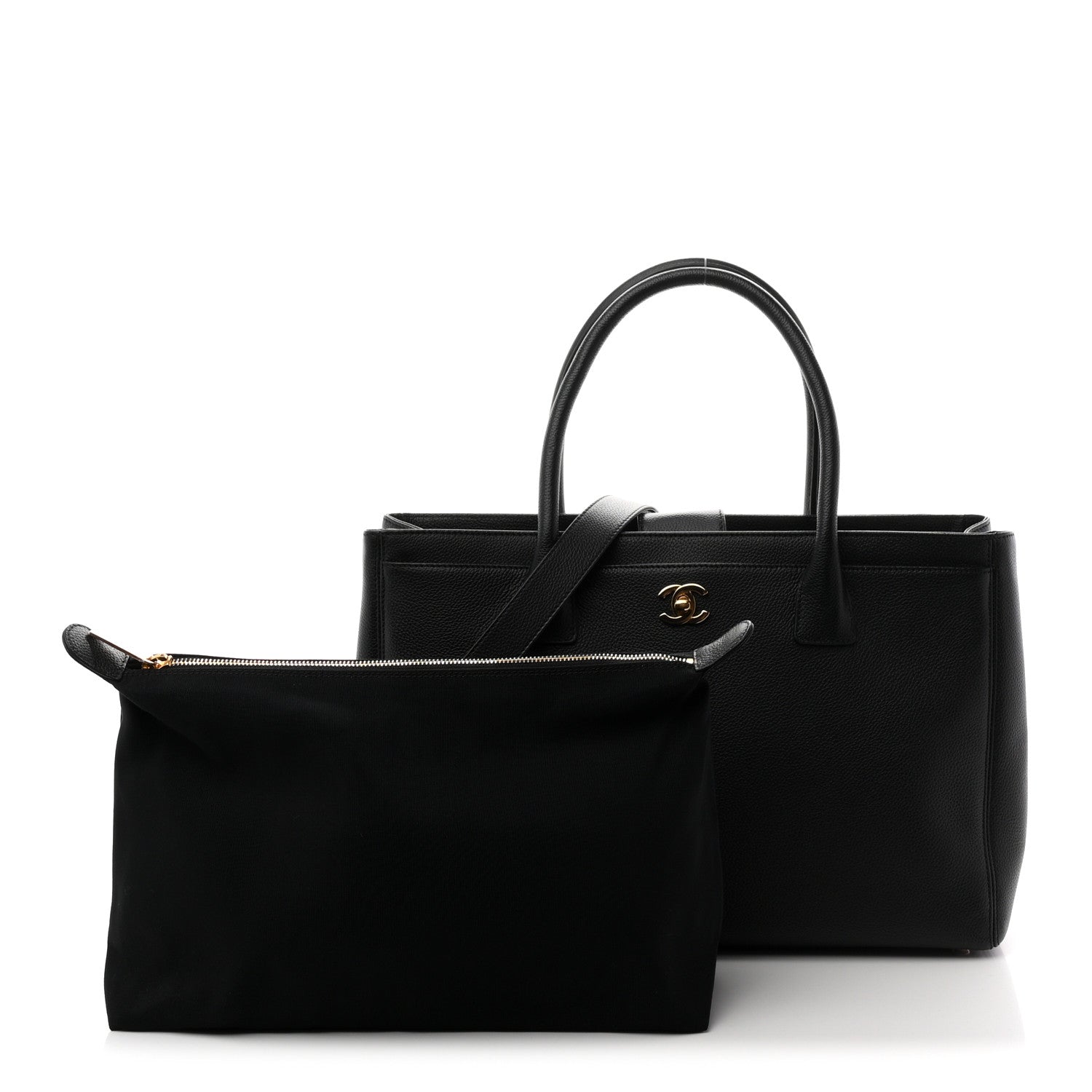 Chanel Calfskin Cerf Executive Shopper Tote Black 3 of 11