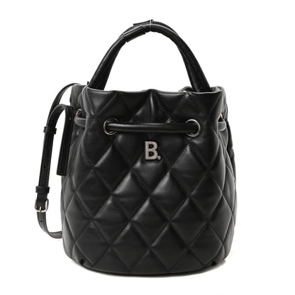 Balenciaga Nappa Calfskin Quilted Touch B Bucket Bag Black 1 of 10