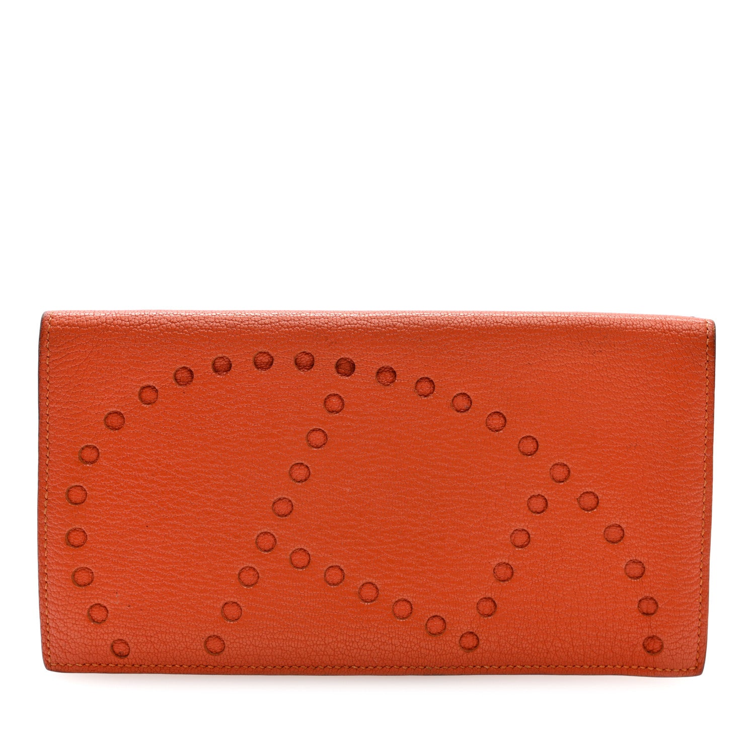Hermes Chevre Mysore Evelyne Long Wallet Orange 1 of 7