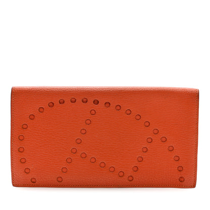 Hermes Chevre Mysore Evelyne Long Wallet Orange 1 of 7