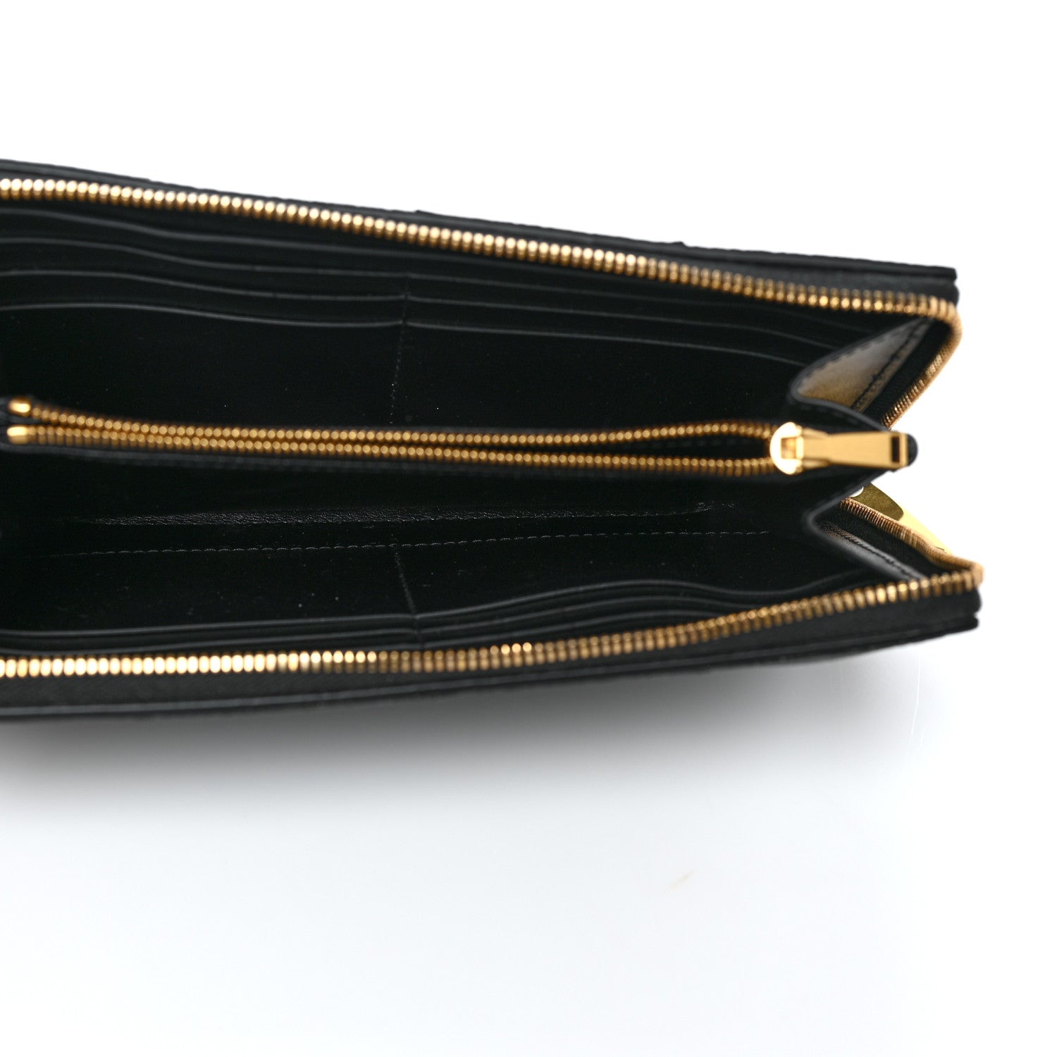 Bottega Veneta Grained Calfskin Maxi Intrecciato Zip Around Wallet Black 5 of 8