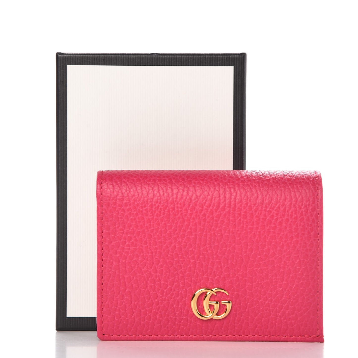 Dollar Calfskin GG Marmont Card Case Box Pink