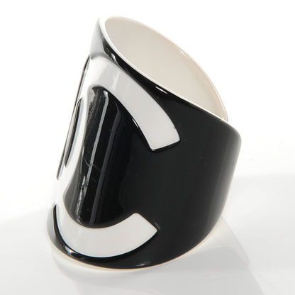 Chanel Resin CC Cuff Black White 5 of 6