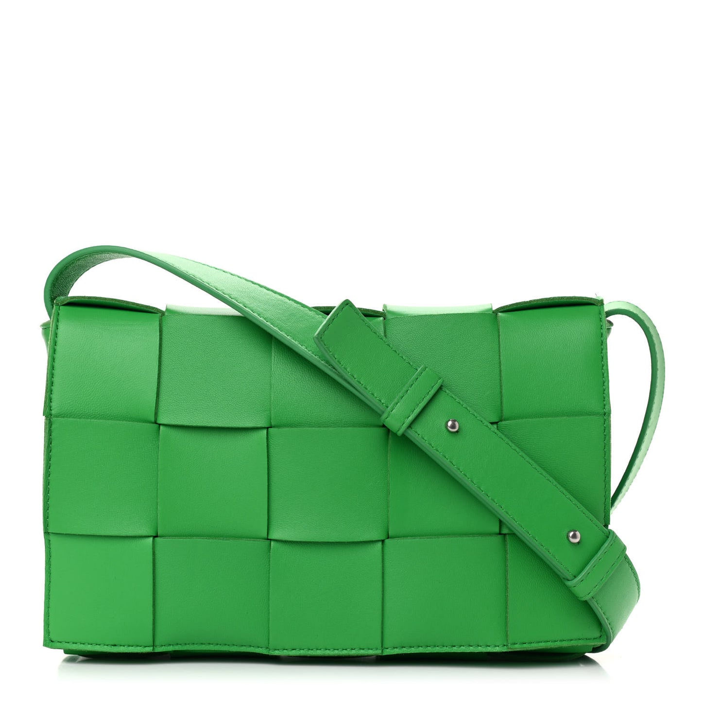 Lambskin Maxi Intrecciato Cassette Crossbody Bag Grass